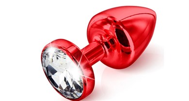 DIOGOL - Swarovski Kristal Taşlı Anal Plug - Kırmızı